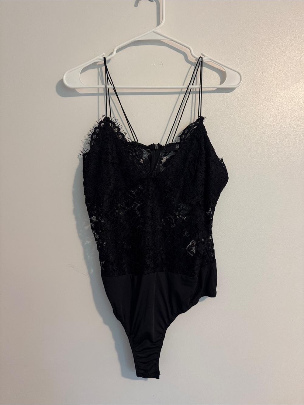 Missguided Black Lace Strappy Bodysuit